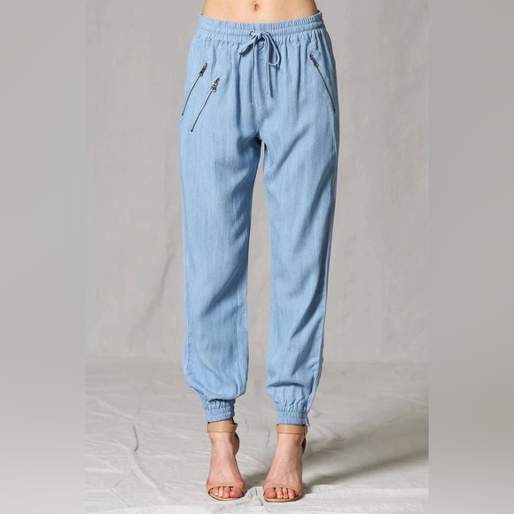 Fate Utility Jogger Pants Size M Tencel Sustainable Casual Comfy Slate Blue/Gray - Picture 2 of 14